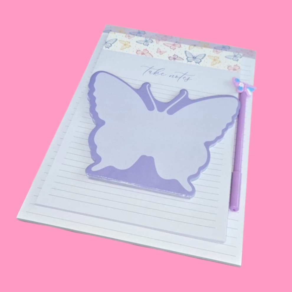 Butterfly Take Notes Note Pad W/Pen