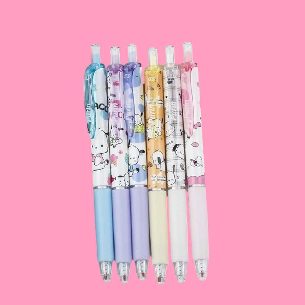 White Cat & Friends 6 Pc Pen Set