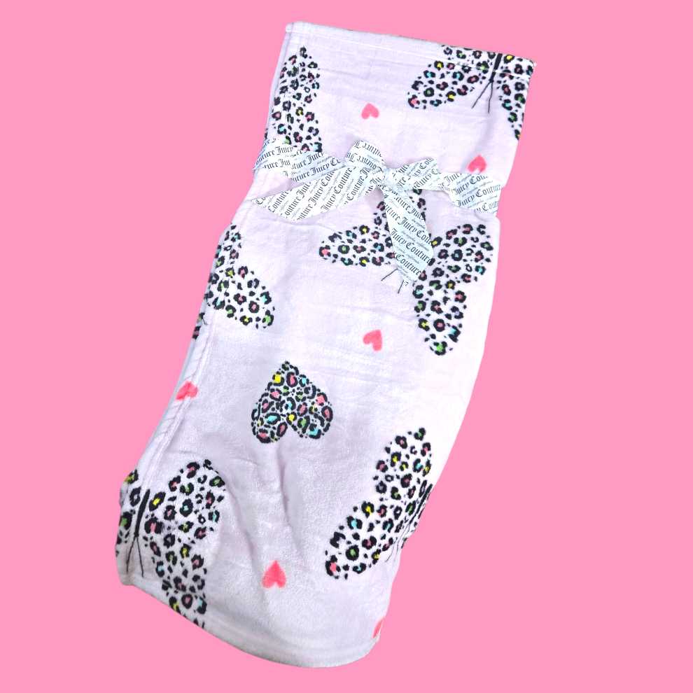 JC Cheetah Butterfly Plush Throw 50x60