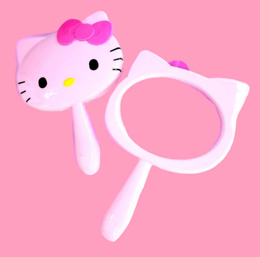 White Cat Handheld Mirror
