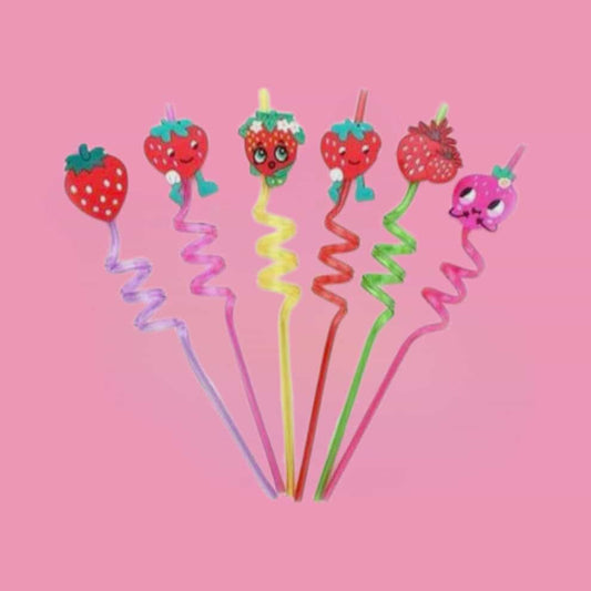 Strawberry Spiral Straw