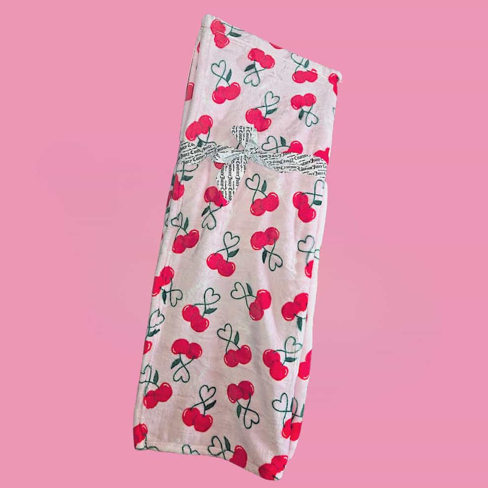 JC Red Cherry Hearts Blanket 60x70