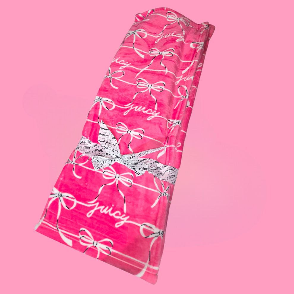 JC Pink Bows Plush Throw 60x70