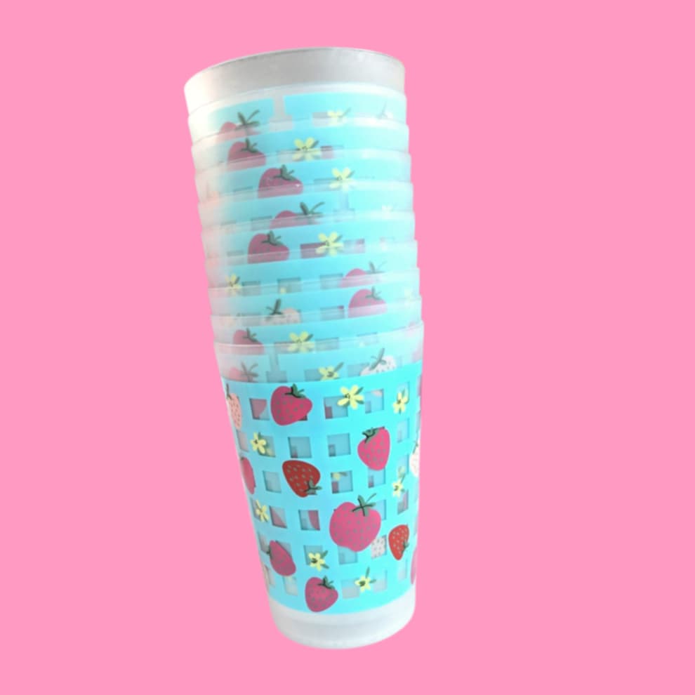 Berry Plaid Cup 10Pc Set 15oz
