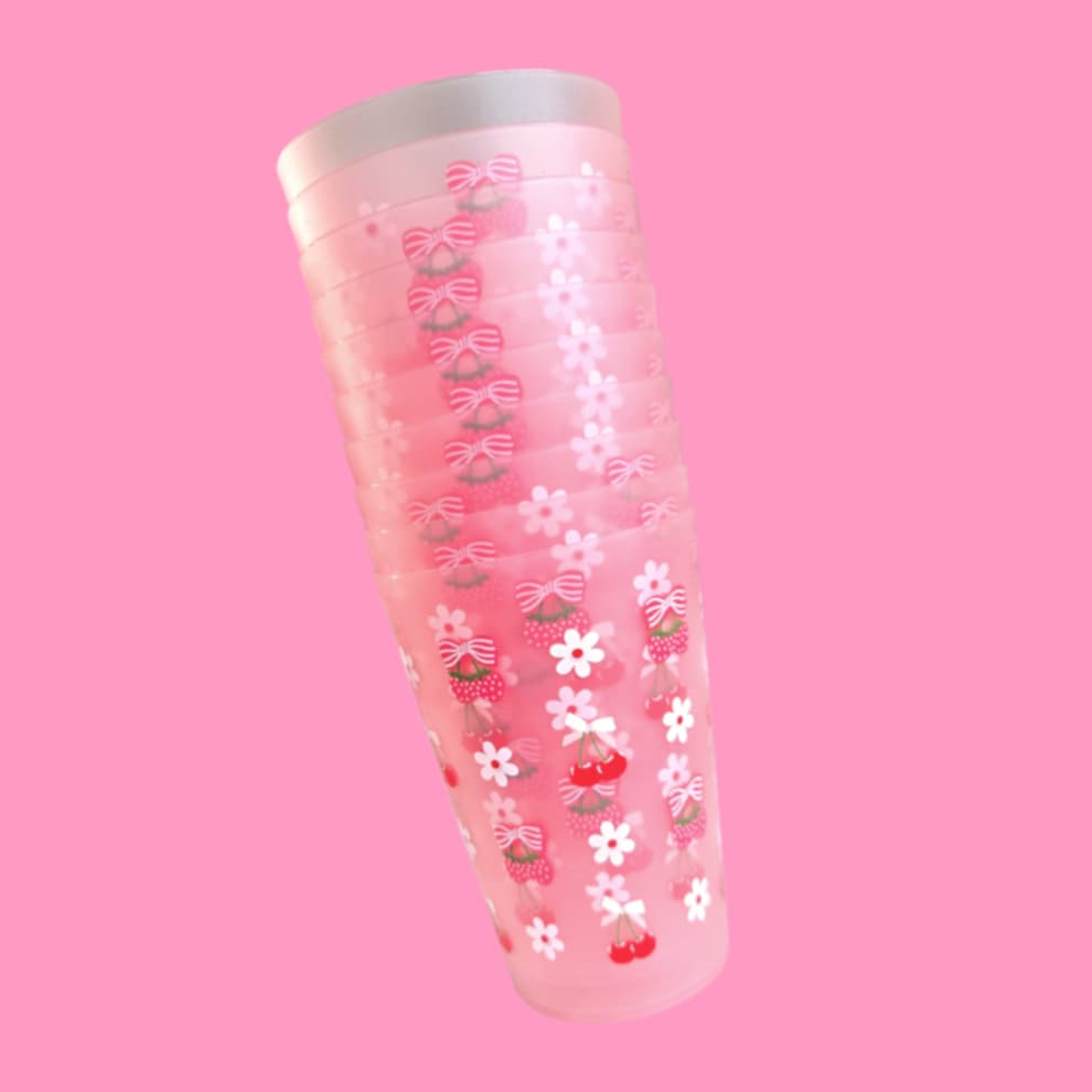 Floral Cherry Cup 10Pc Set 15oz