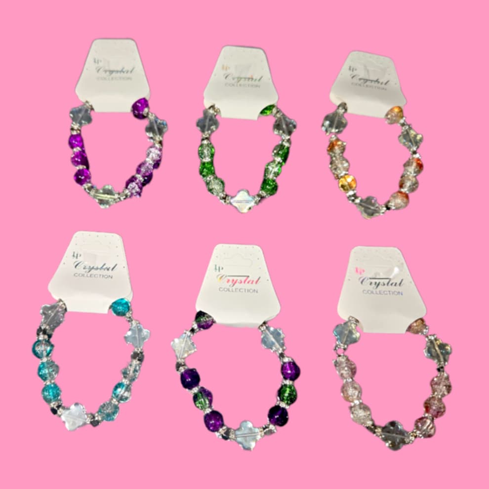 Clover Beaded Charm Bracelet