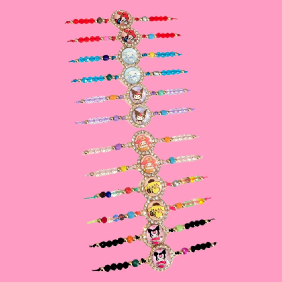 White Cat & Friends Beaded Bracelet