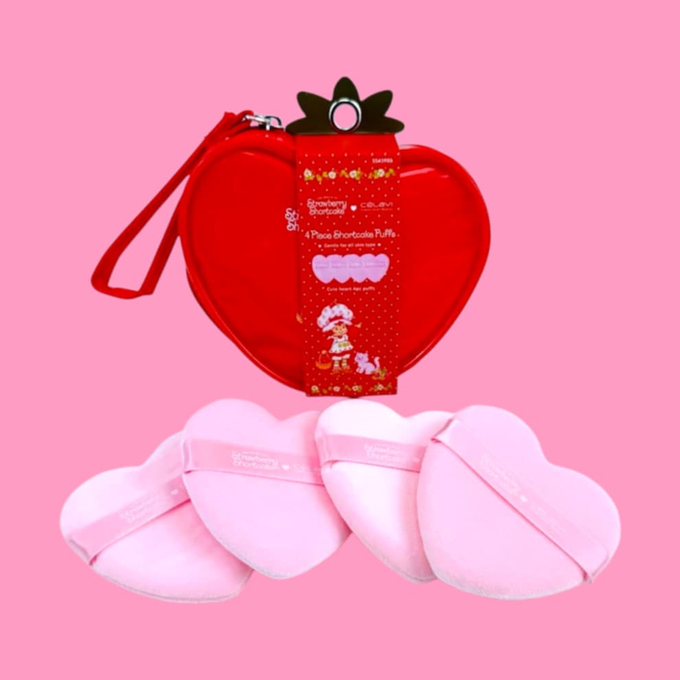 Strawberry Girl 4 Pc Puff Set