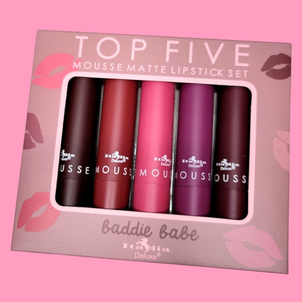 Top Five Mousse Matte Lipstick Set - Baddie Babe