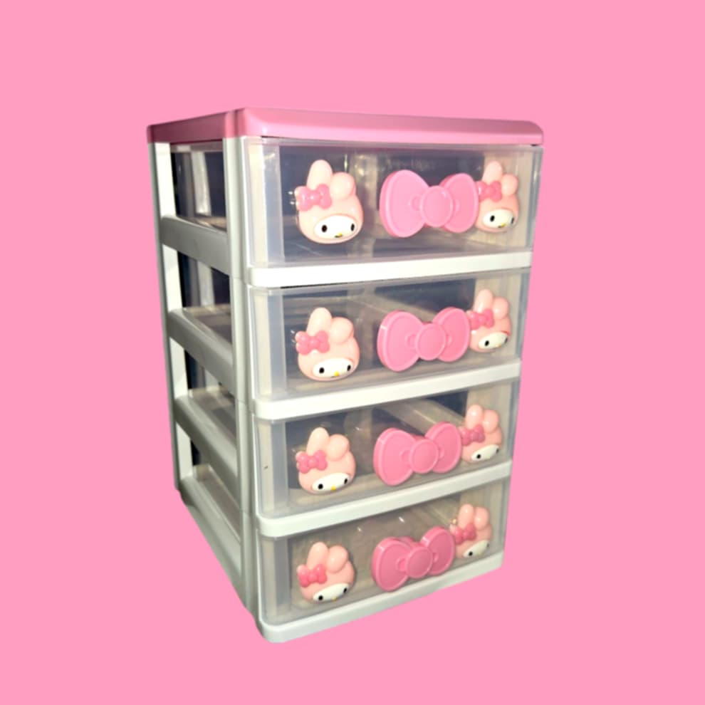 White Cat & Friends 4 Tier Drawer