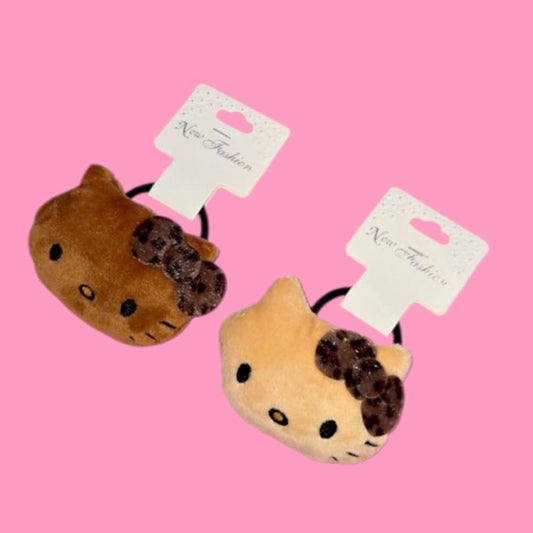White Cat Cheetah Scrunchie