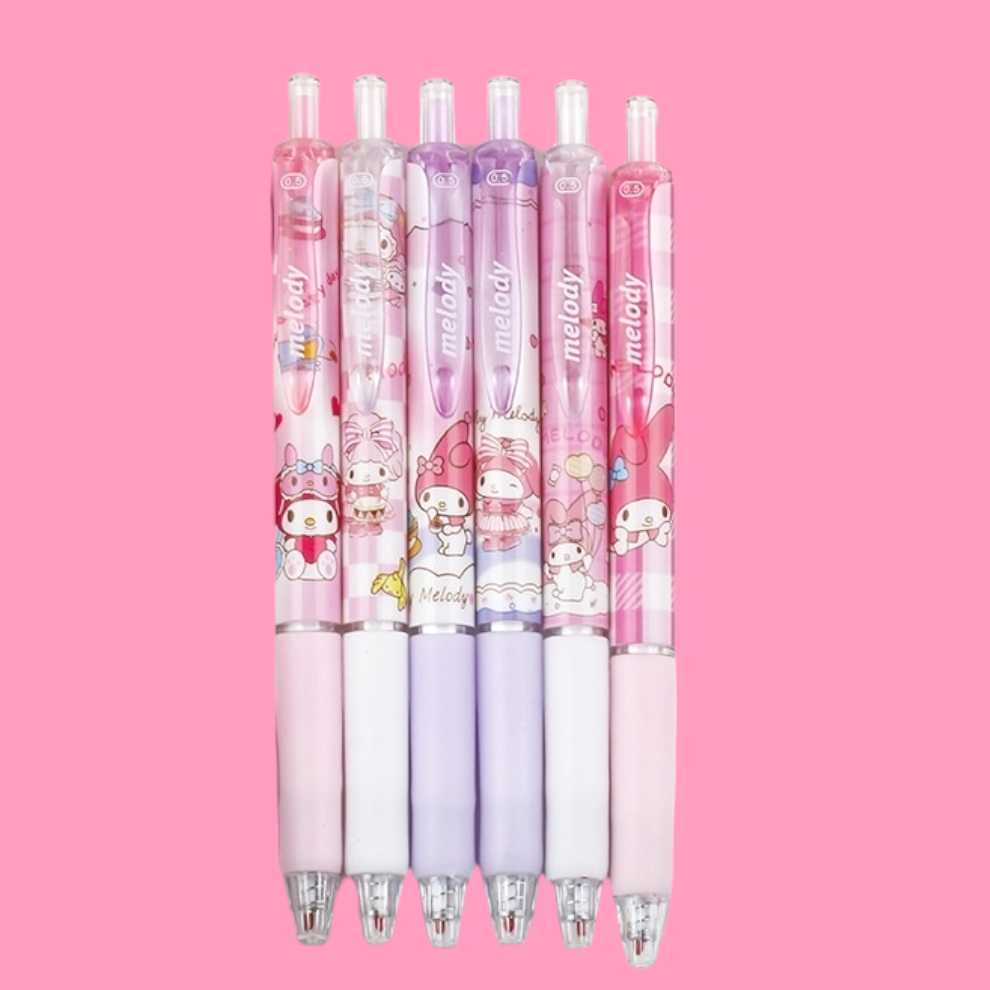 White Cat & Friends 6 Pc Pen Set