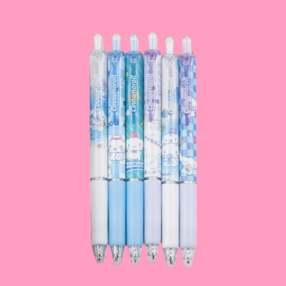 White Cat & Friends 6 Pc Pen Set