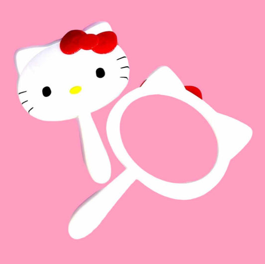 White Cat Handheld Mirror