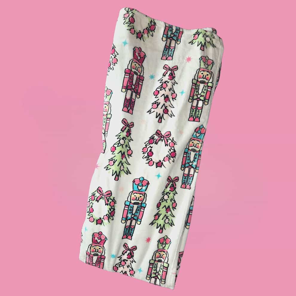 Nutcracker Pink Christmas Blanket 50x70