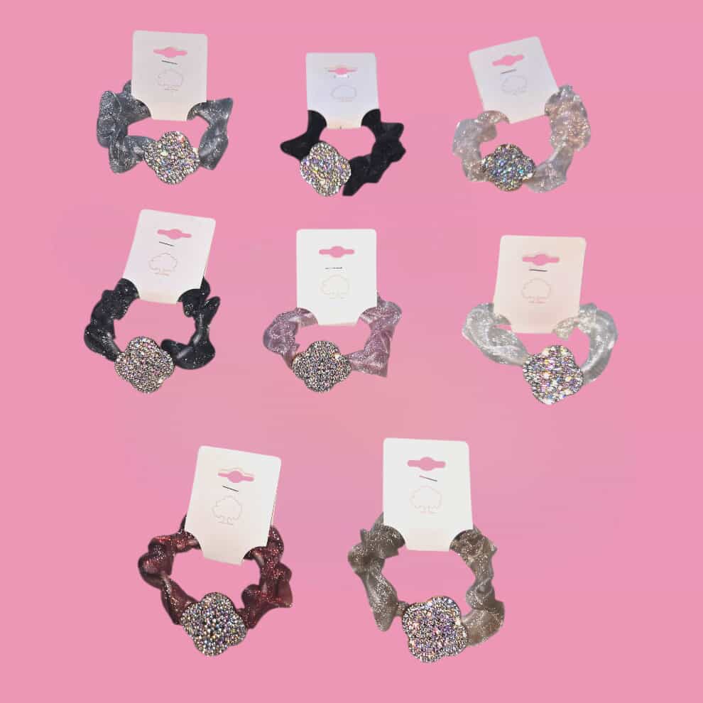 Clover Bling Hair Scrunchie