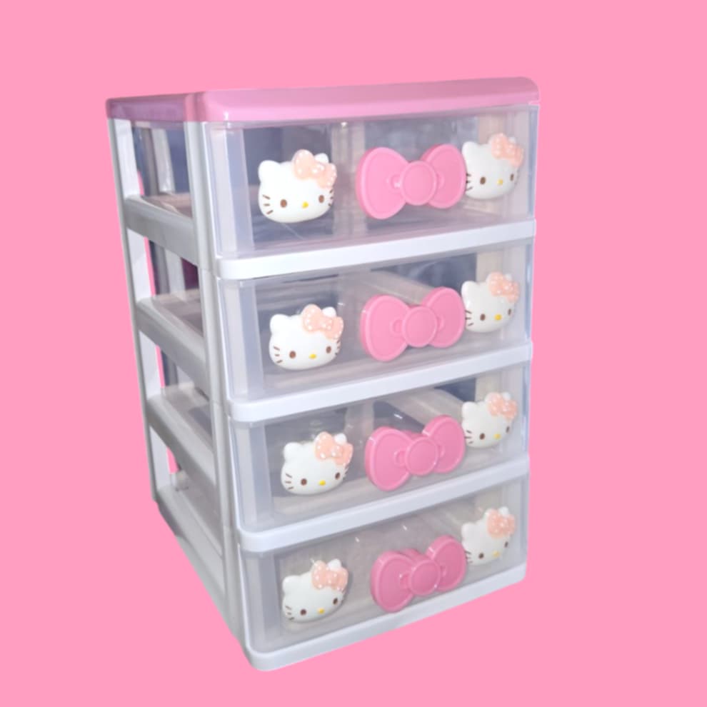 White Cat & Friends 4 Tier Drawer