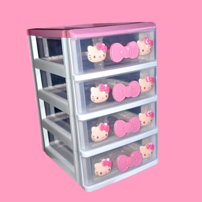 White Cat & Friends 4 Tier Drawer