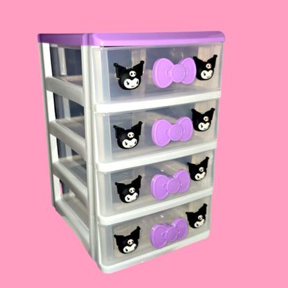 White Cat & Friends 4 Tier Drawer