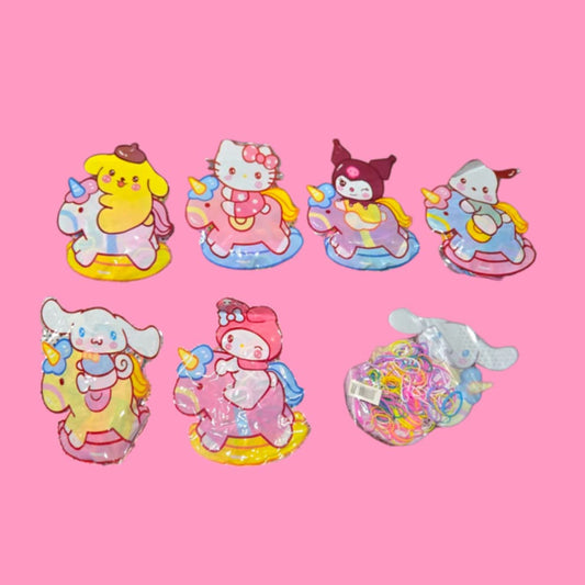 White Cat & Friends Rubberband Pack