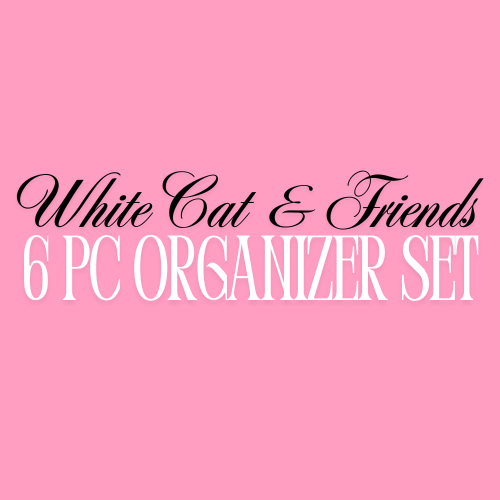 White Cat & Friends 6 Pc Organizer Set
