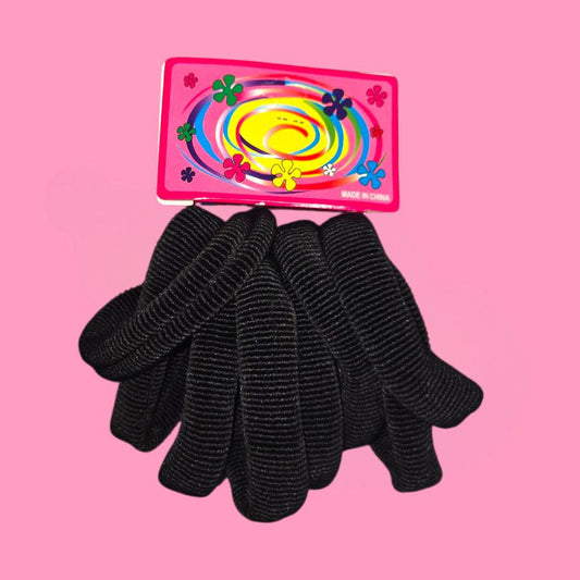 Black Thick Wide Scrunchies