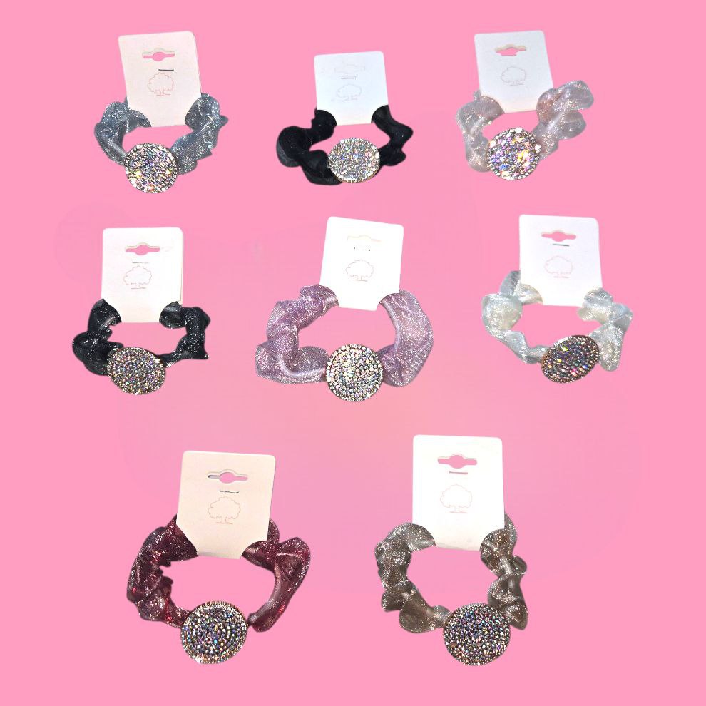 Circle Bling Hair Scrunchie