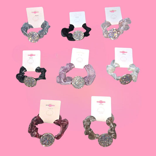 Circle Bling Hair Scrunchie