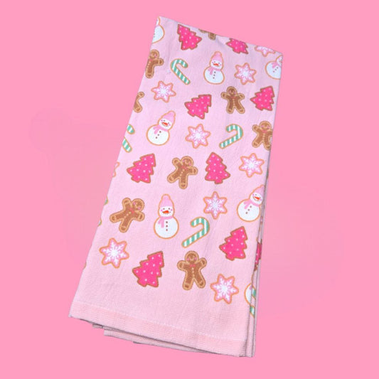 All Pink Christmas 2 Pc Kitchen Towel Set