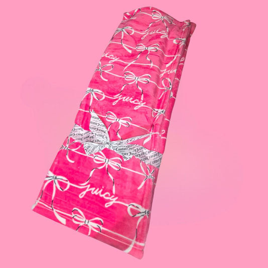 JC Pink Bows Plush Throw 60x70
