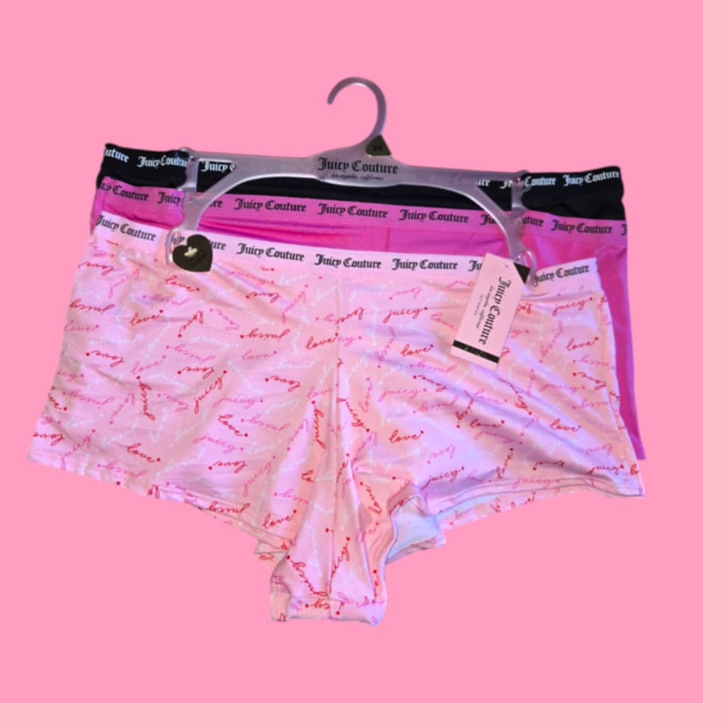 Juicy Couture 3 Pc Boy Shorts Style 38- 2XL