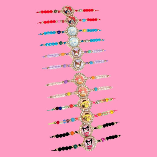 White Cat & Friends Beaded Bracelet