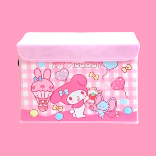White Cat & Friends Plaid Cube Organizer