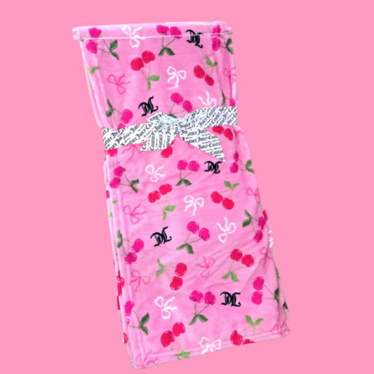 JC Cherry Bows Plush Throw 50x60